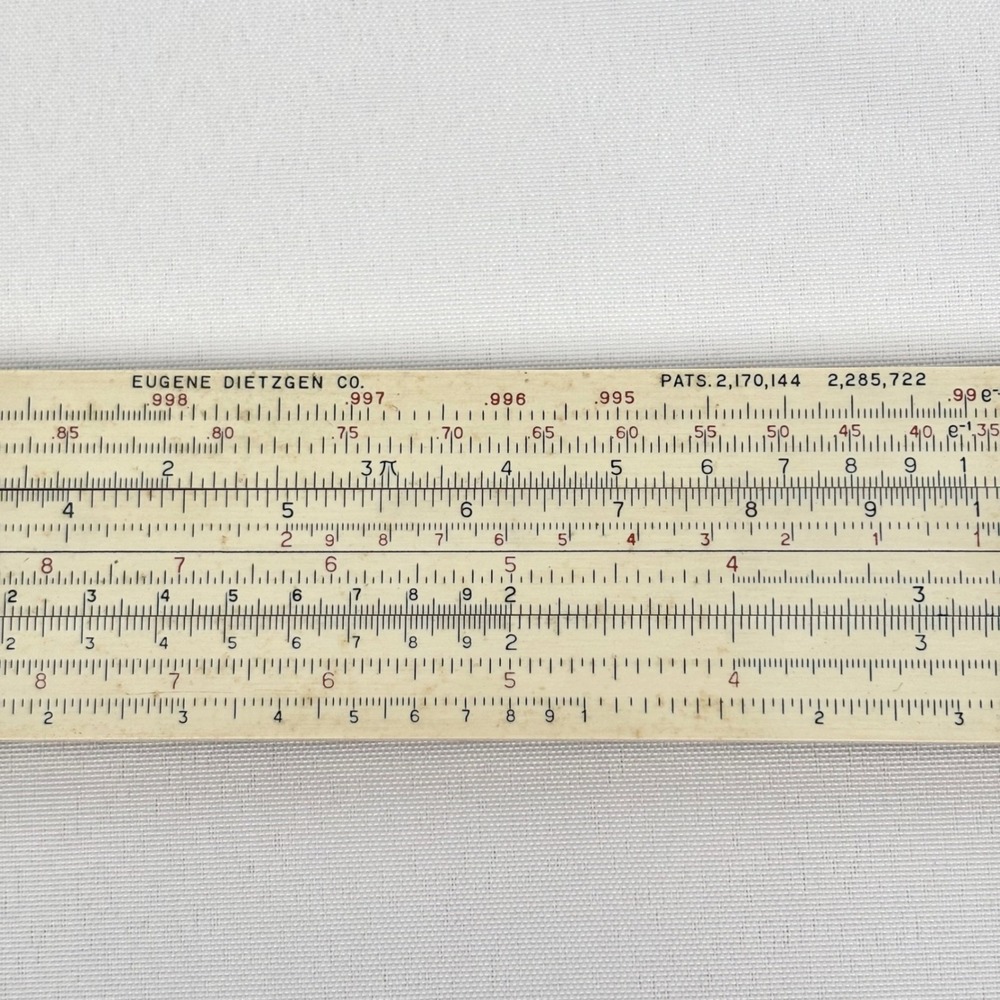 Vintage Dietzgen Maniphase Multiplex 1732 Slide Rule with Original Case USA Made